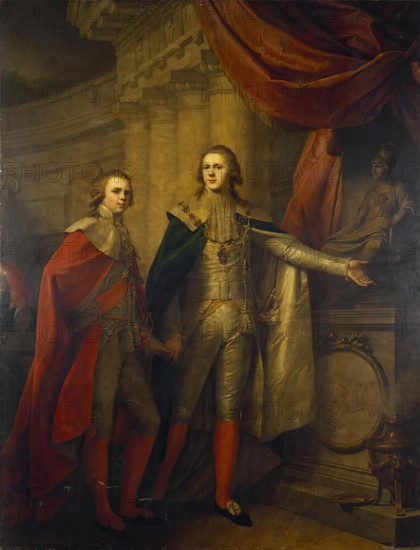 Portrait of Grand Dukes Alexander and Constantine, 1795. Creator: Johann Baptist Lampi I.