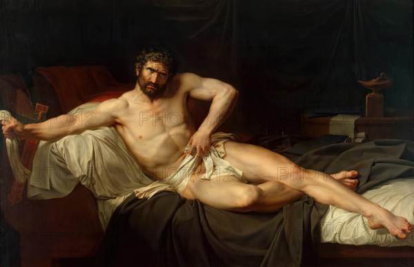 Death of Cato of Utica, 1795. Creator: Guillaume Lethiere.
