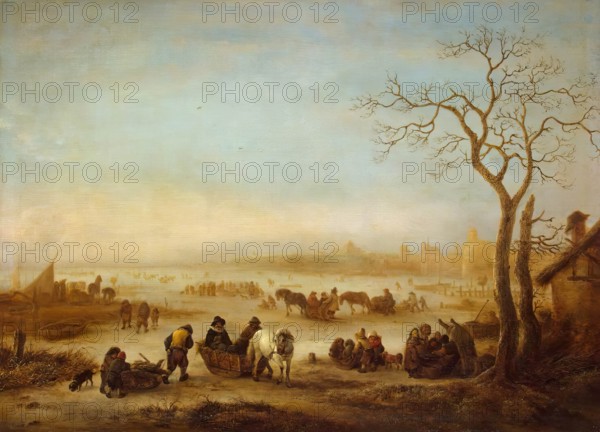 Frozen Lake, 1648. Creator: Isaac van Ostade.