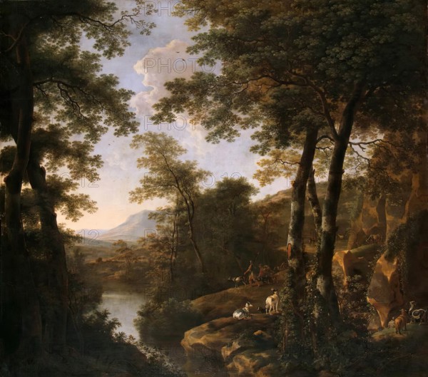 Italian Landscape with Roman Warriors, 1650. Creator: Jan Dirksz Both.