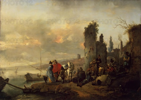 Sea Harbour, 1660. Creator: Philip Wouverman.
