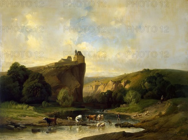Landscape with a Herd, 1862. Creators: Eugène Verboeckhoven, Joseph Quinaux.