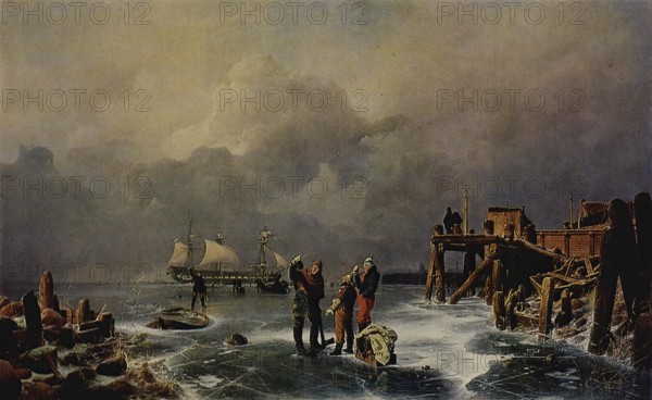 Shore of the Frozen Sea (Winter Landscape), 1839. Creator: Andreas Achenbach.