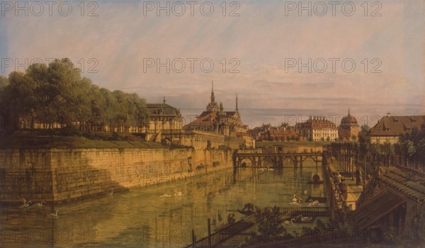 The Moat of Zwinger in Dresden, 1750. Creator: Bernardo Bellotto.