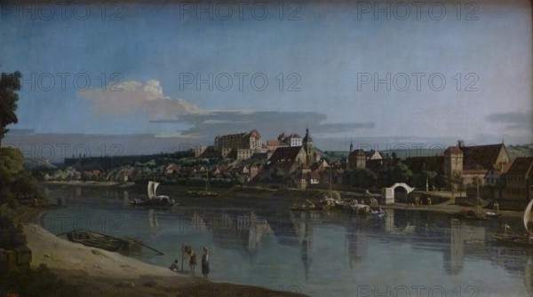 View of Pirna from the Right Bank of the Elba, 1753. Creator: Bernardo Bellotto.