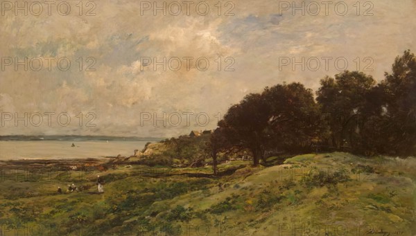 Seashore at Villerville, 1875. Creator: Charles Francois Daubigny.