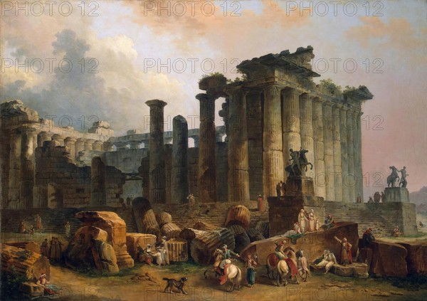 Ruins of a Doric Temple, 1783. Creator: Hubert Robert.