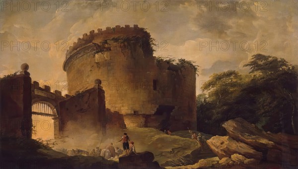 Tomb of Cecilia Metella, 1765. Creator: Hubert Robert.