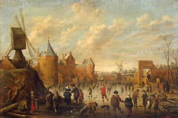 Winter in a Dutch Town, 1640. Creator: Joost Cornelisz Droochsloot.