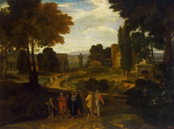 Landscape with Christ and His Disciples, 1650. Creator: Francisque Millet.