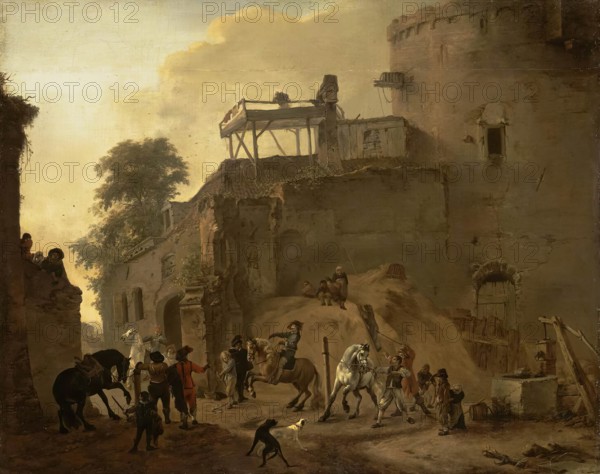 Manege Riding in the Open Air, 1650. Creator: Philip Wouverman.
