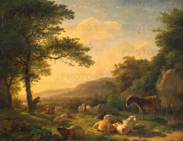 Landscape with a Flock of Sheep, 1800. Creator: Balthasar Paul Ommeganck.