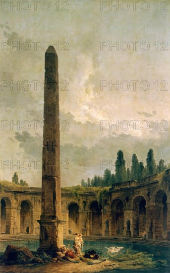 Decorative Landscape with an Obelisk, 1773. Creator: Hubert Robert.