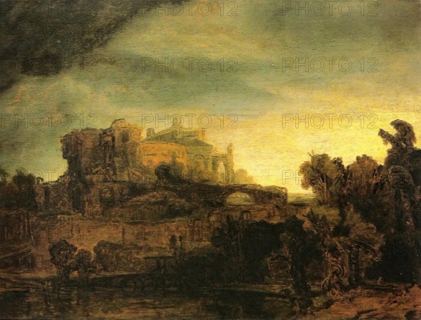 Landscape with Castle, 1641. Creator: Rembrandt Harmensz van Rijn.