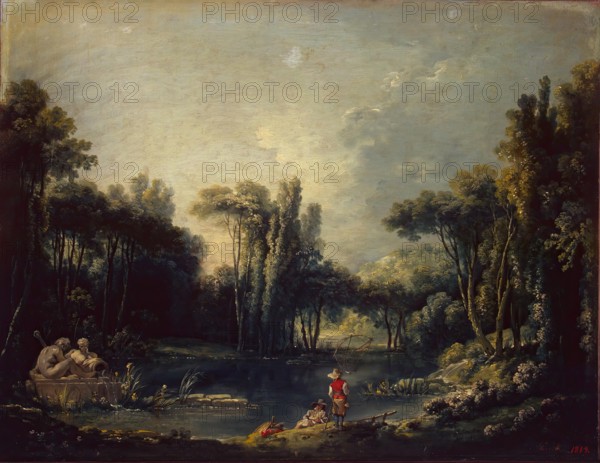 Landscape with a Pond, 1746. Creator: Francois Boucher.