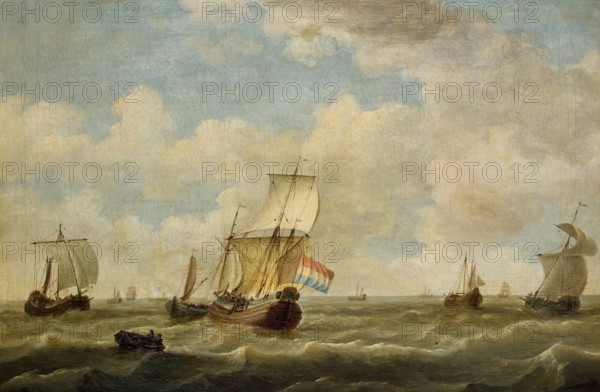 Sailing Vessels, 1730. Creator: Adam Silo.