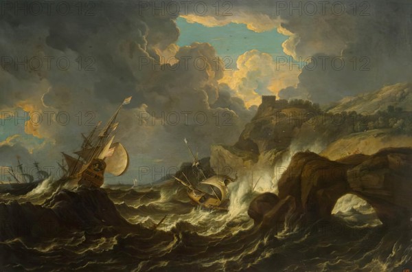 Storm in the Sea, 1690. Creator: Pieter Mulier.