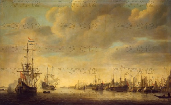 Arrival of William of Orange in Rotterdam, 1642. Creator: Simon de Vlieger.