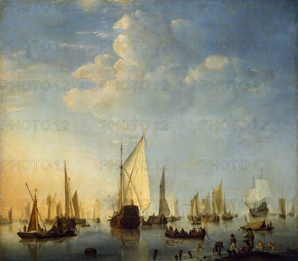 Ships in a Calm Sea, 1653. Creator: Willem van de Velde the Younger.