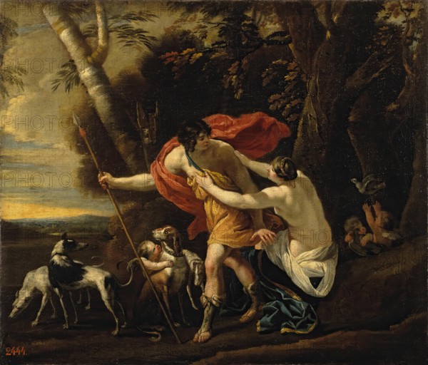 Venus and Adonis, 1638. Creator: Workshop of Simon Vouet.