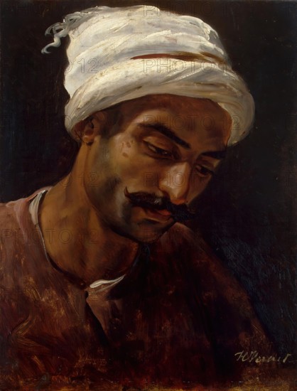 Head of an Arab, 1818. Creator: Emile Jean-Horace Vernet.