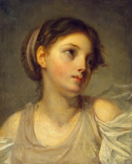 Young Girl in a Lilac Tunic, 1780. Creator: Jean-Baptiste Greuze.