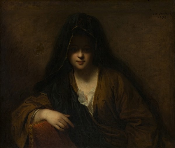 Young Lady with a Veil on Her Head, 1699. Creator: Jean-Baptiste Santerre.
