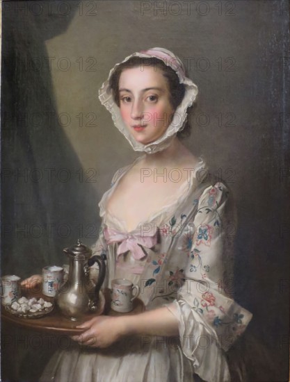 Girl with a Tray, 1744. Creator: Philippe Mercier.