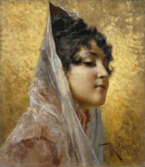 Portrait of a Woman in Profile, 1888. Creator: Roberto Fontana.