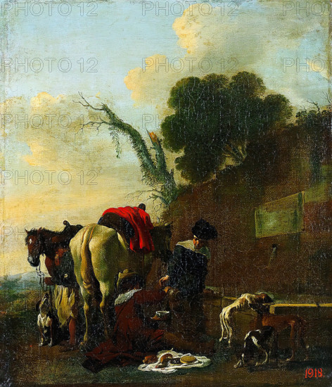 Hunters at Rest, 1650. Creator: Jan Miel.