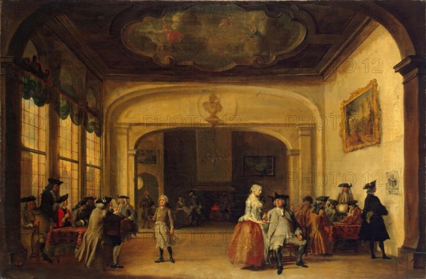 Scene in a Coffee Shop, 1750. Creator: Cornelis Troost.