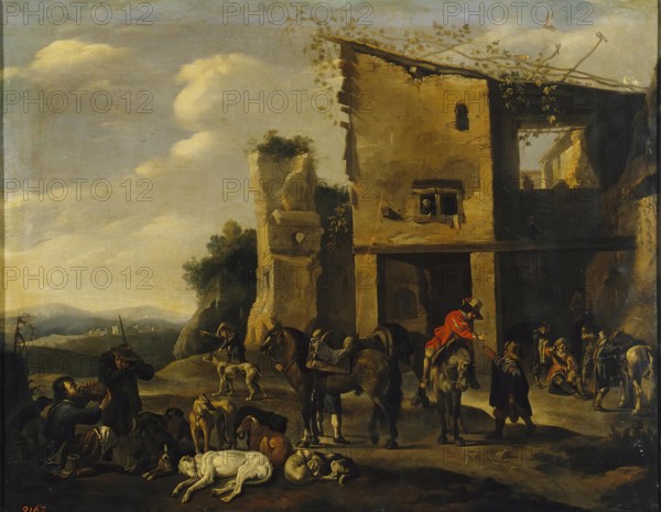 Hunter at Rest, 1634. Creator: Pieter van Laer.