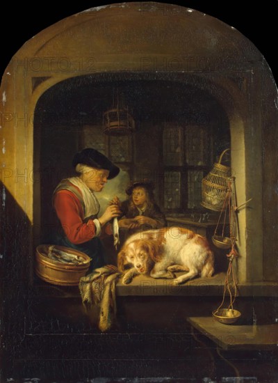 Herring Seller, 1673. Creator: Gerrit Dou.