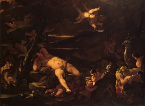 Young Bacchus Sleeping, 1681. Creator: Luca Giordano.