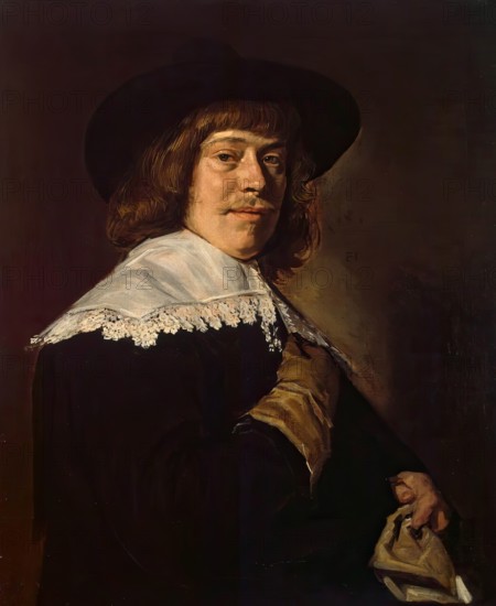 Portrait of a Young Man Holding a Glove, 1650. Creator: Frans Hals.