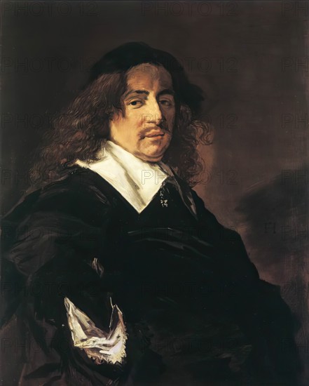 Portrait of a man with long hair and a mustache, 1653. Creator: Frans Hals.