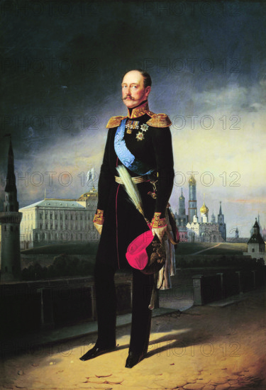 Portrait of Emperor Nicholas I, 1856. Creator: Georg von Bothmann.