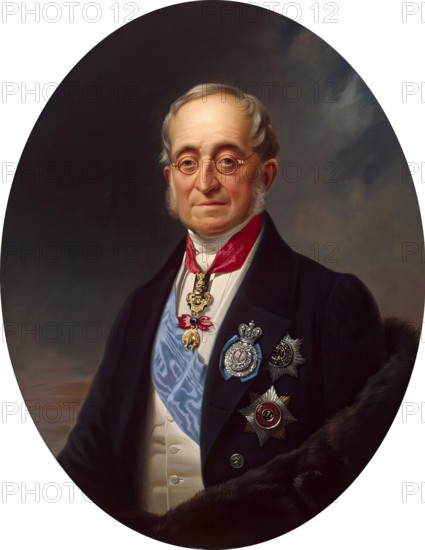 Portrait of Karl Nesselrode, 1859. Creator: Georg von Bothmann.