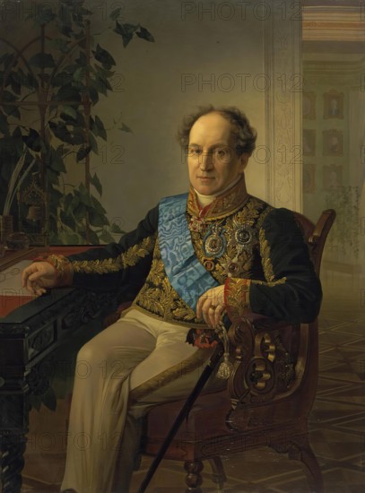 Portrait of Prince A.N. Golitsyn ( the fragmented copy of the portrait by K.P. Bryullov), 1871. Creator: Georg von Bothmann.