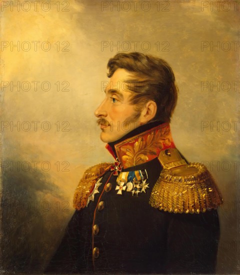Portrait of Vasily P. Obolensky (1780-1834), 1823. Creator: Workshop of George Dawe.