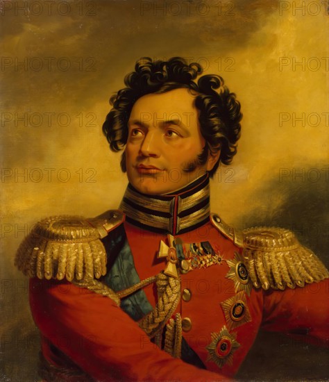 Portrait of Fyodor P. Uvarov (1769-1824) (the artist's replica ?), 1824. Creator: Workshop of George Dawe.