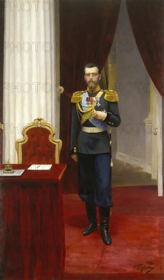 Portrait of Emperor Nicholas II, 1895. Creator: Il'ya Repin.