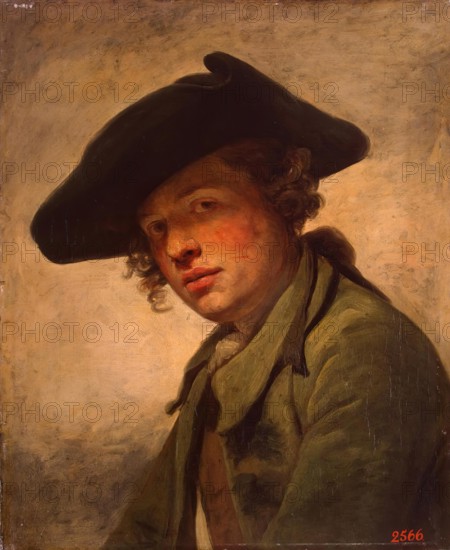 Portrait of a Young Man in a Hat, 1750. Creator: Jean-Baptiste Greuze.
