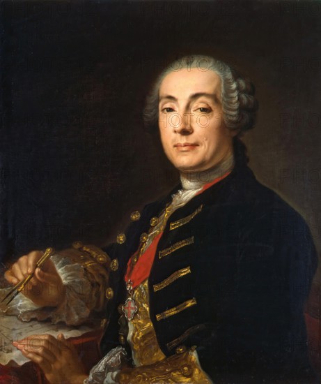 Portrait of the Architect Bartolomeo Francesco Rastrelli (1700-1771), 1760. Creator: Lucas Conrad Pfandzelt.