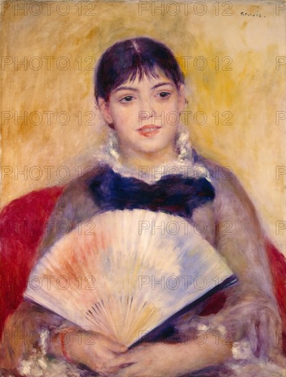 Girl with a Fan, 1885. Creator: Pierre-Auguste Renoir.