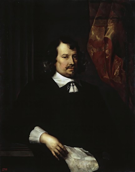 Portrait of a Man Holding a Letter, 1650. Creator: Pieter Thijs.