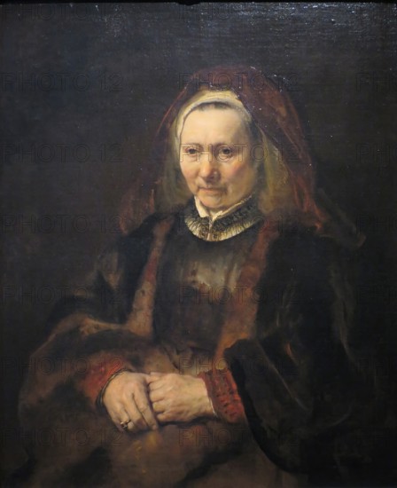 Portrait of an Old Woman in a Fur Robe, 1653. Creator: Rembrandt Harmensz van Rijn.