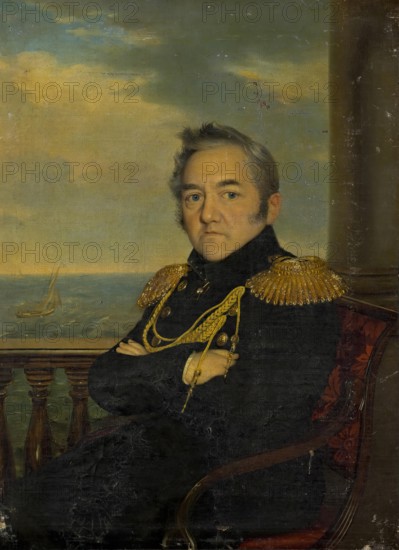 Portrait of Admiral Mikhail Lazarev, 1844. Creator: Robert Schwede.