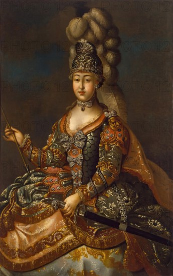 Portrait of Countess Anna Sheremetyeva in a ''Carousel'' Costume, 1776. Creator: Unknown.