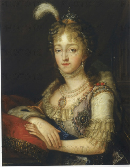 Portrait of Empress Elizabeth Alexeyevna, 1805. Creator: Unknown.